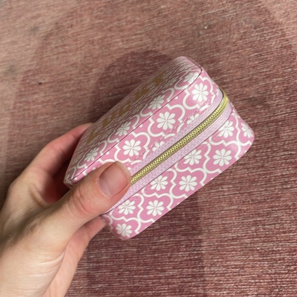 Lucky Pink and White Boho Travel Jewelry Case - Picture 2 of 6